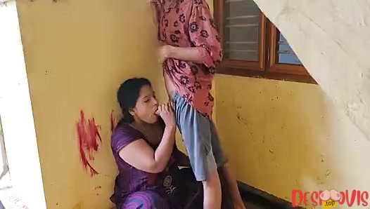 Indian desi Bhabhi called neighbour friend at home